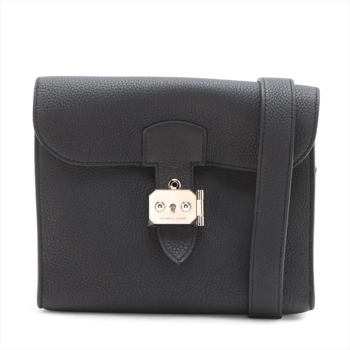 Hermès Sac Adepeche 21 Togo Black Silver Metal Fittings