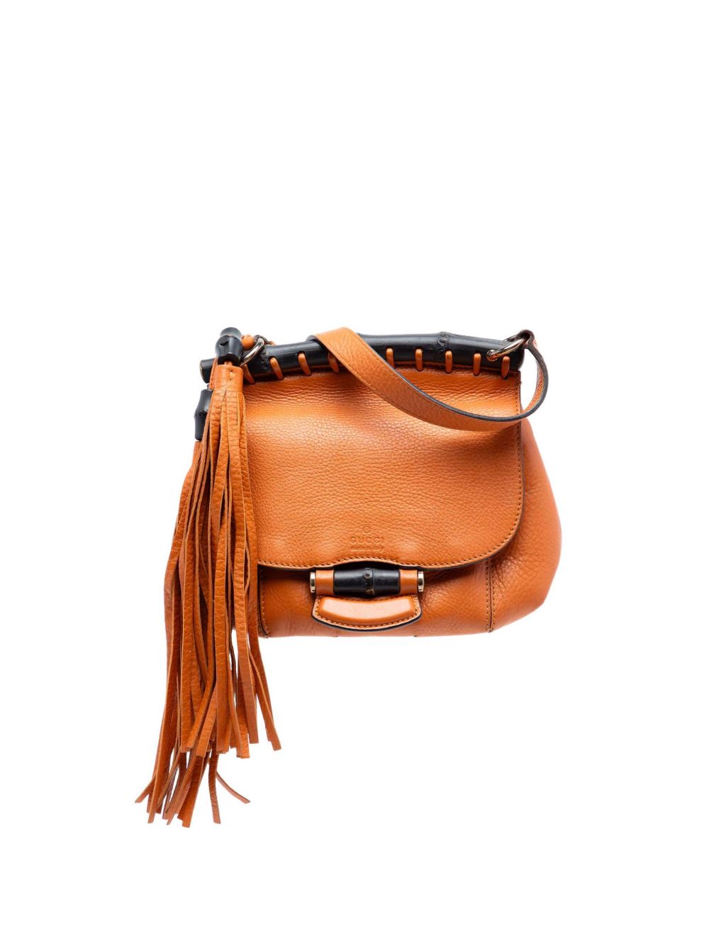 2016-2025 Small Leather Bamboo Nouveau Fringe crossbody bag