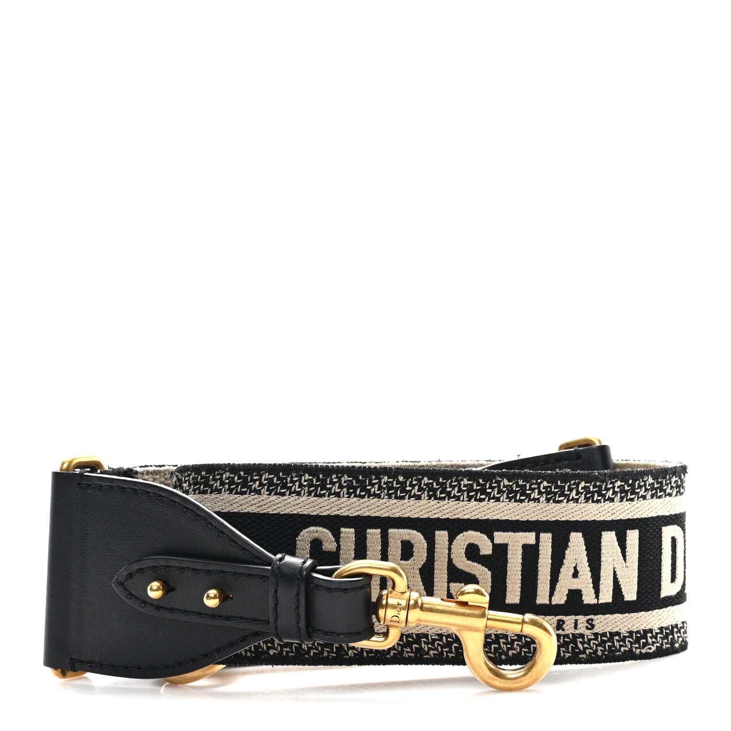 Dior Canvas Embroidered Shoulder Strap Black