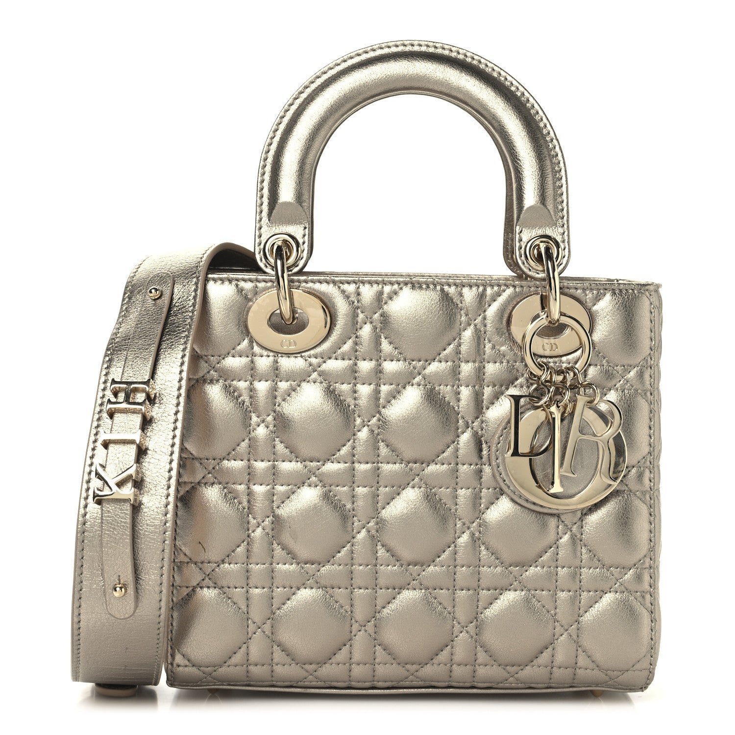 Dior Metallic Lambskin Cannage Small My ABCDior Lady Dior Gold