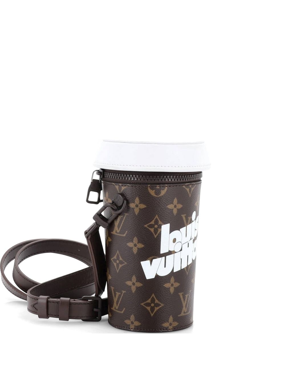 Coffee Cup Convertible Pouch Everyday Signature Vintage Monogram Canvas crossbody bag