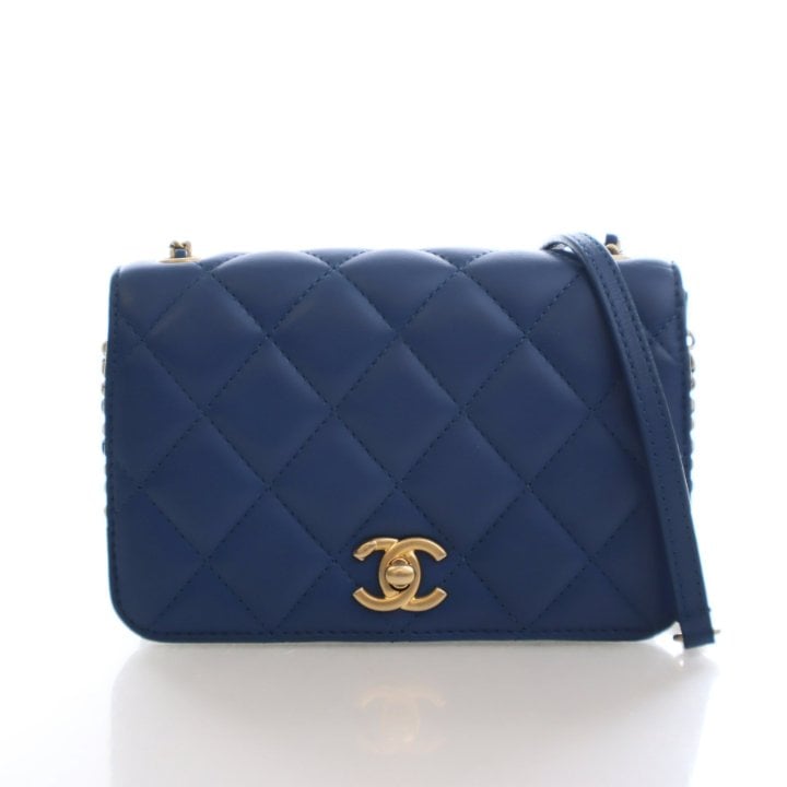 Chanel Mini Aged Calfskin CC Full Flap Bag