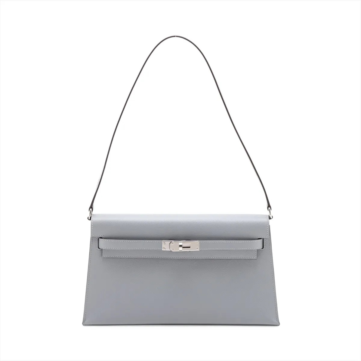 Hermès Kelly Elan Veau Madame Blue glacier Silver Metal Fittings