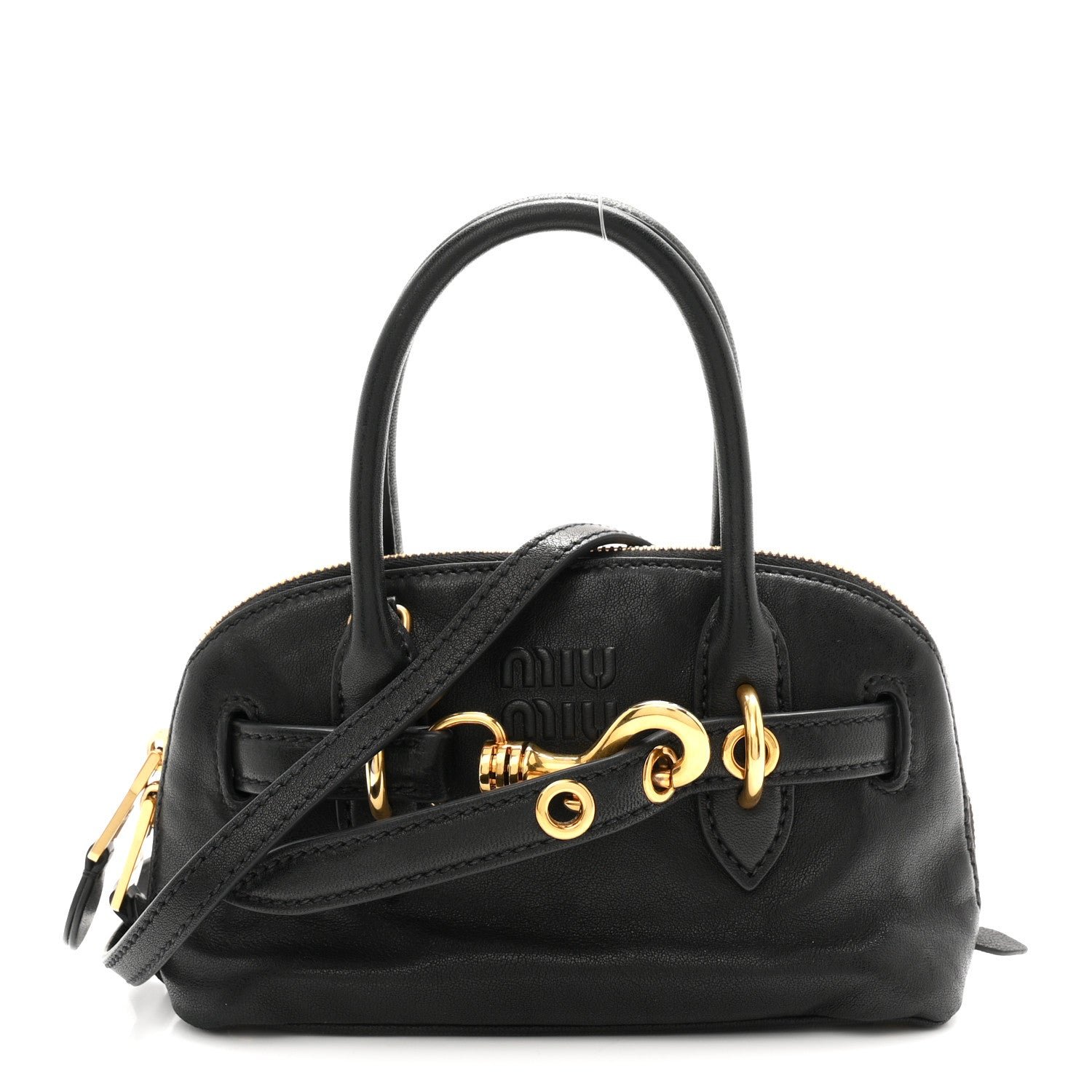 Miu Miu Miu Miu Nappa Mini Aventure Bag Black