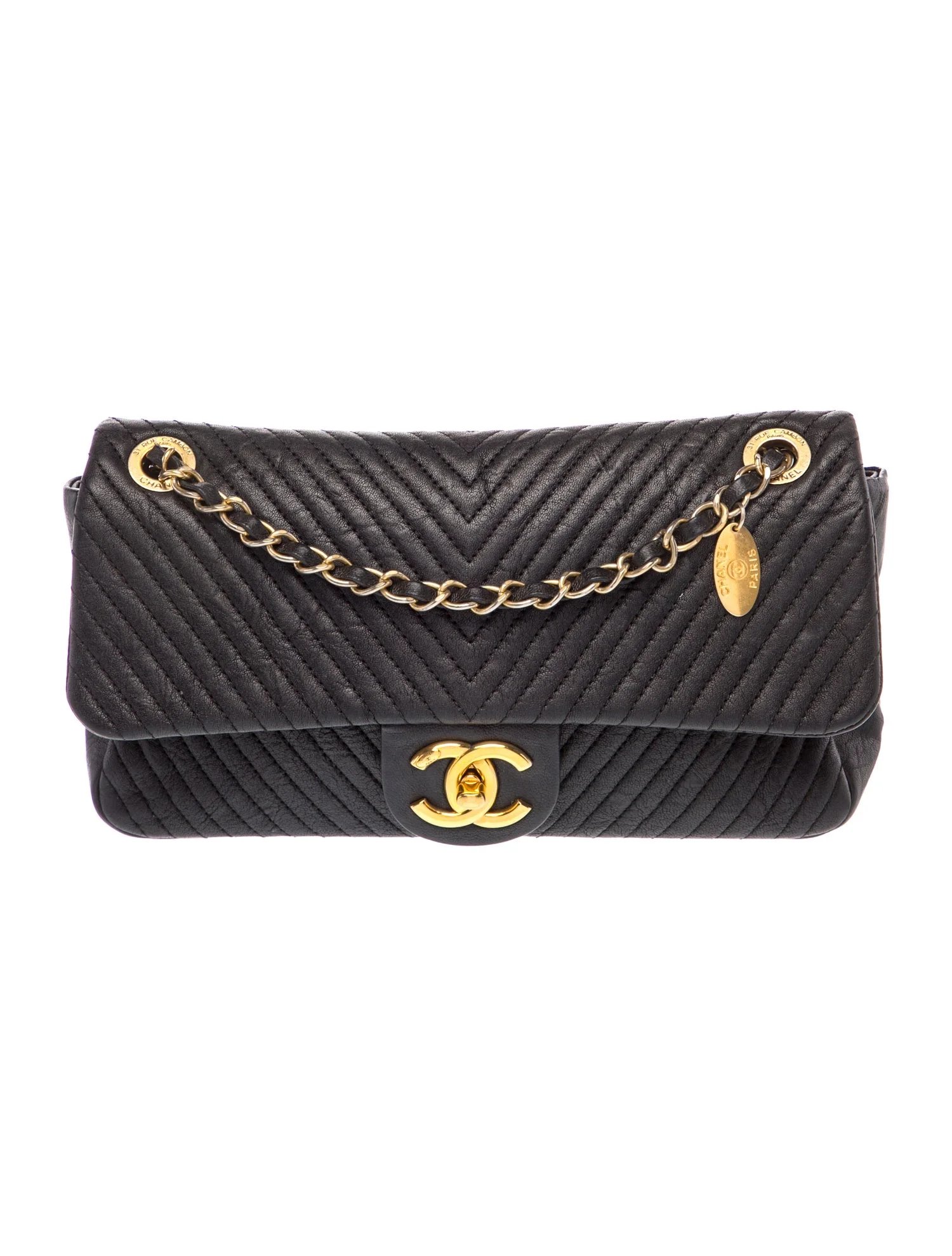 Medium Surpique Chevron Flap Bag