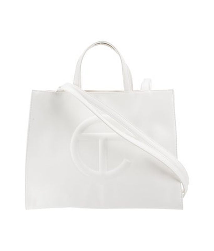 Telfar Vegan Leather Medium White Shopping Bag Medium