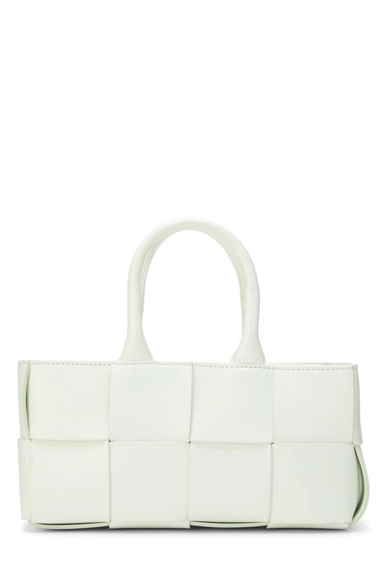 Green Calfskin Maxi Intrecciato East-West Arco Tote Mini