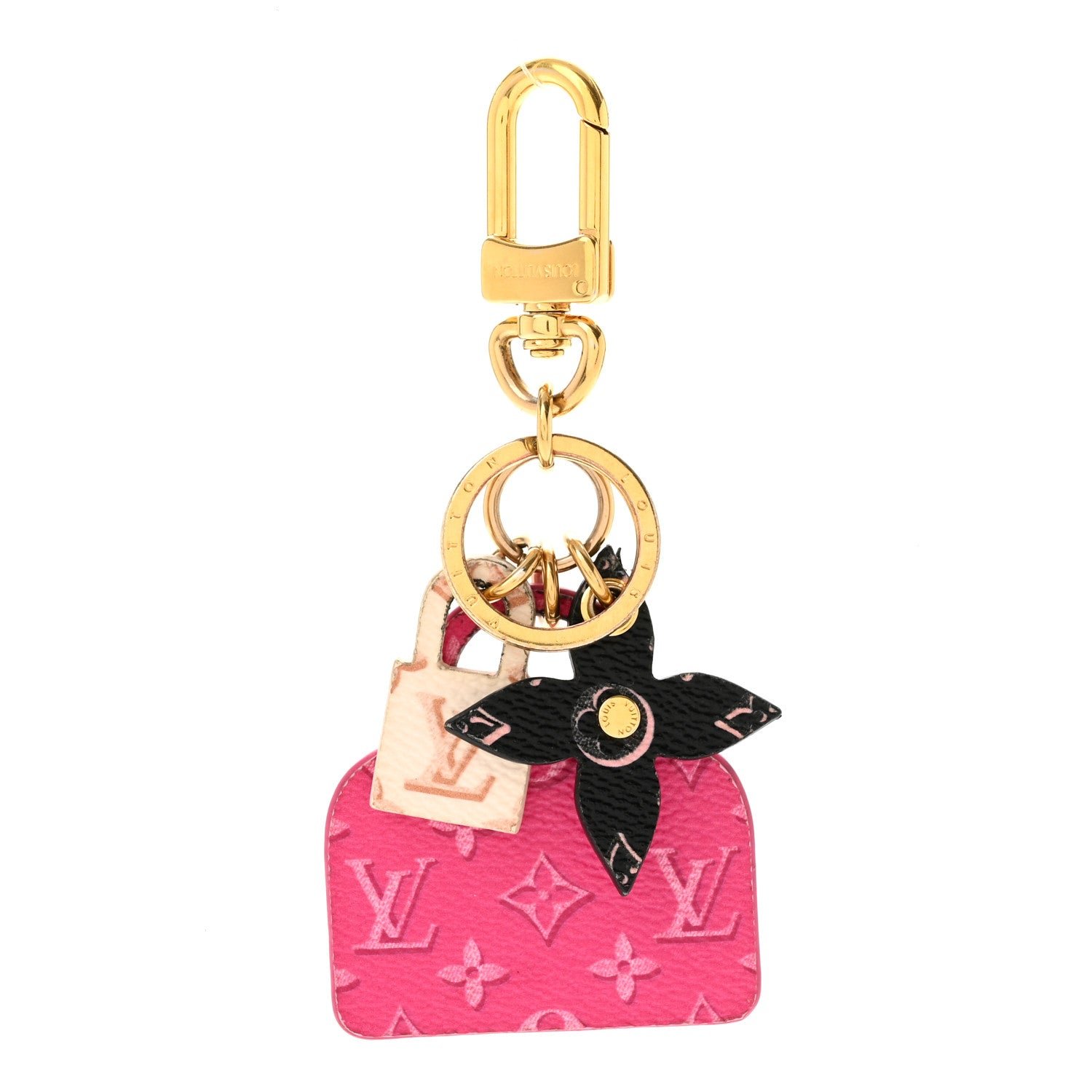 Louis Vuitton Monogram Alma Bag Charm Key Holder Fuchsia