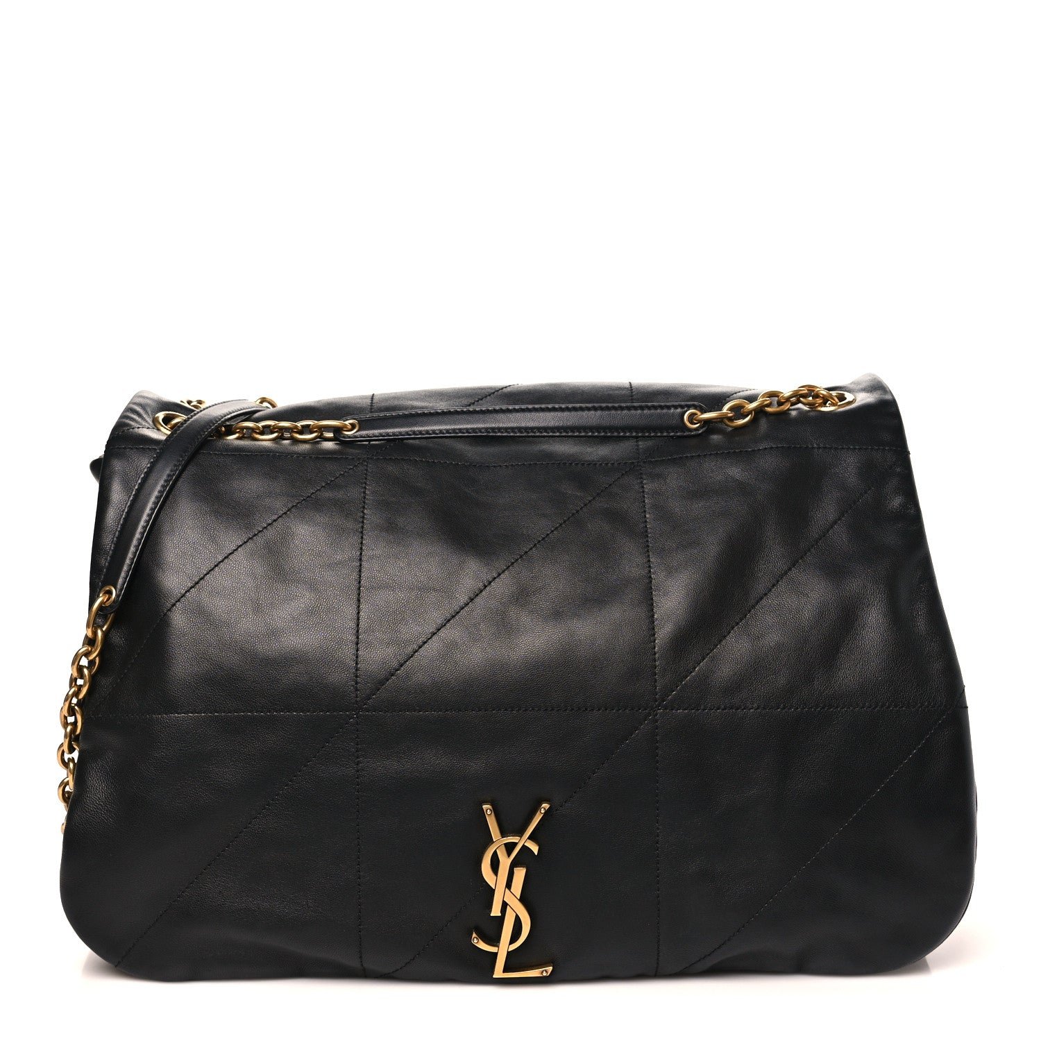 Saint Laurent Lambskin Matelasse Monogram Large Jamie 4.3 Black