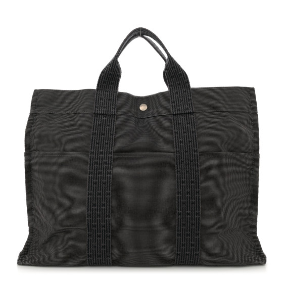 Hermes Canvas Herline MM Tote Grey