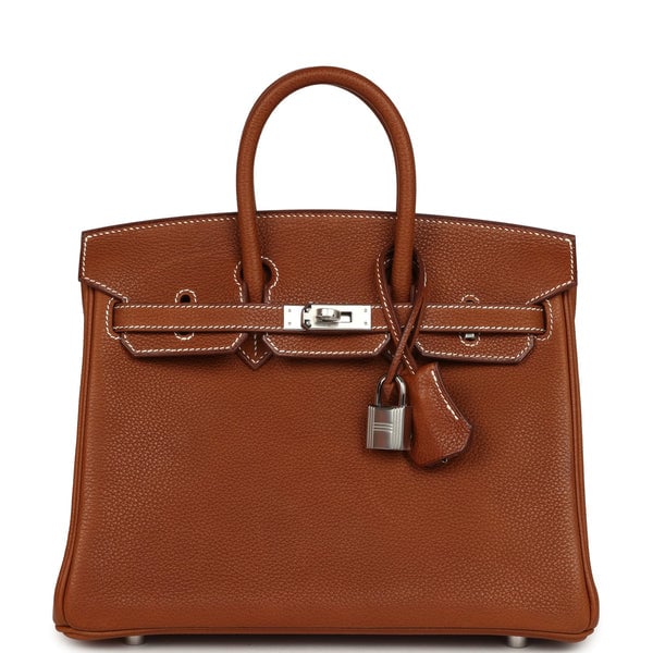 Hermes Hermes Birkin 25 Fauve Barenia Faubourg Palladium Hardware