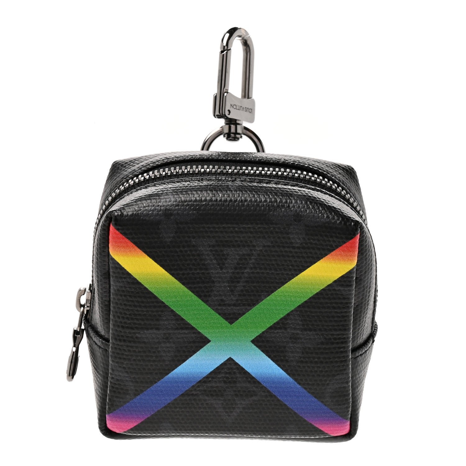 Louis Vuitton Monogram Eclipse Rainbow Box Pouch Bag Charm Key Ring
