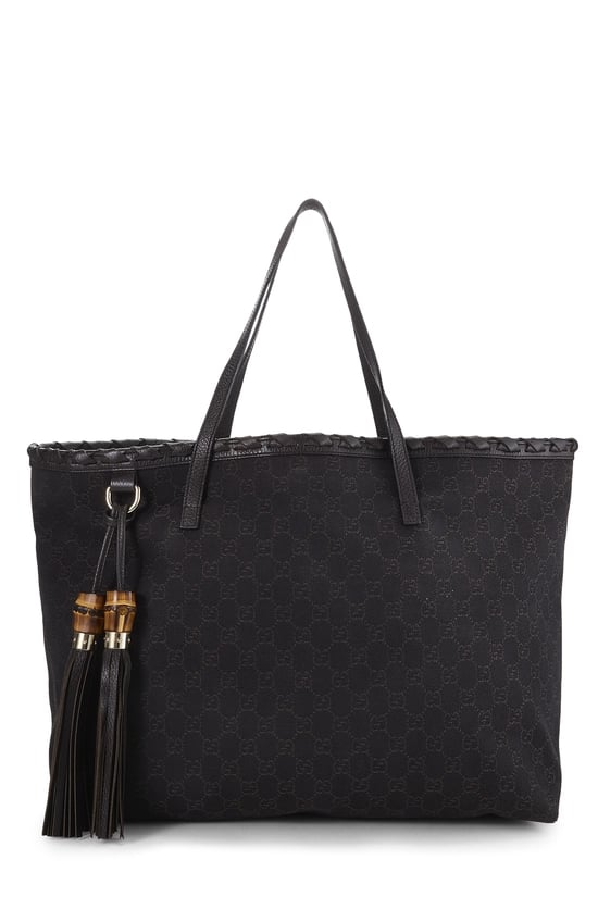 Brown GG Canvas Bamboo Tote