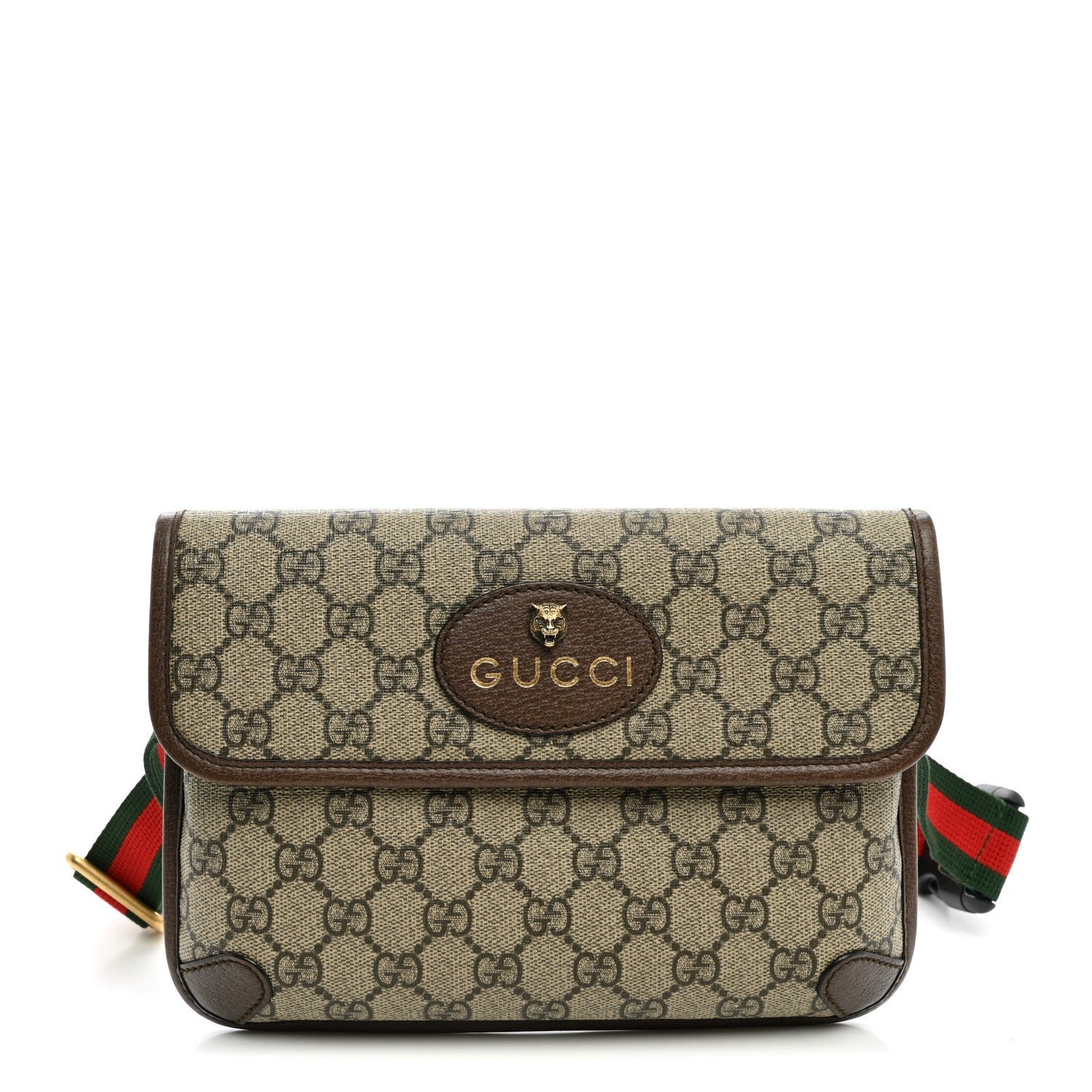Gucci GG Supreme Monogram Neo Vintage Web Belt Bag Brown