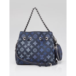 Louis Vuitton Bleu Marine Monogram Mahina Leather Flight Mode Bella Bag