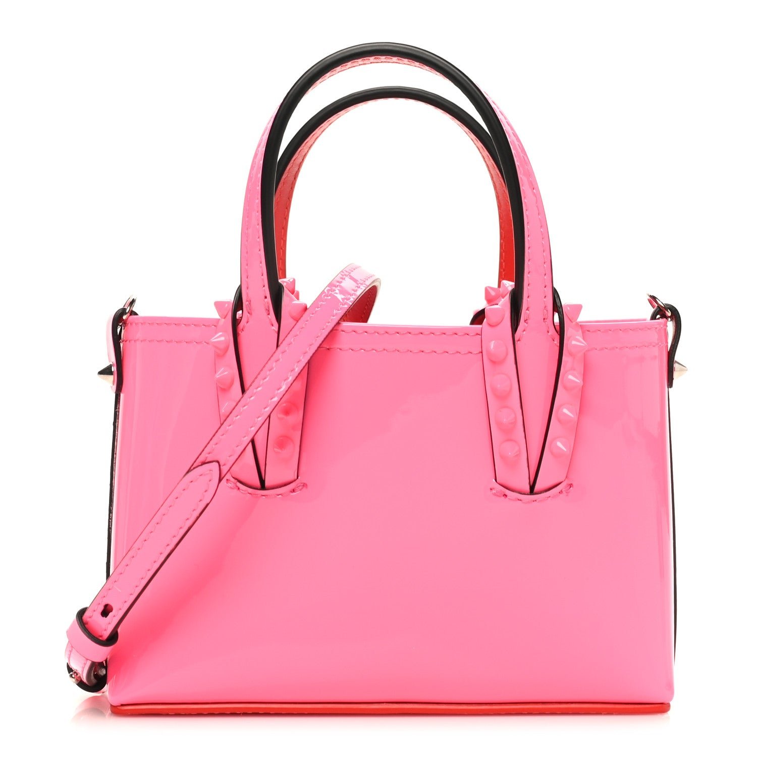 Christian Louboutin Patent Calfskin Spikes Mini East West Cabata Tote Poupidou