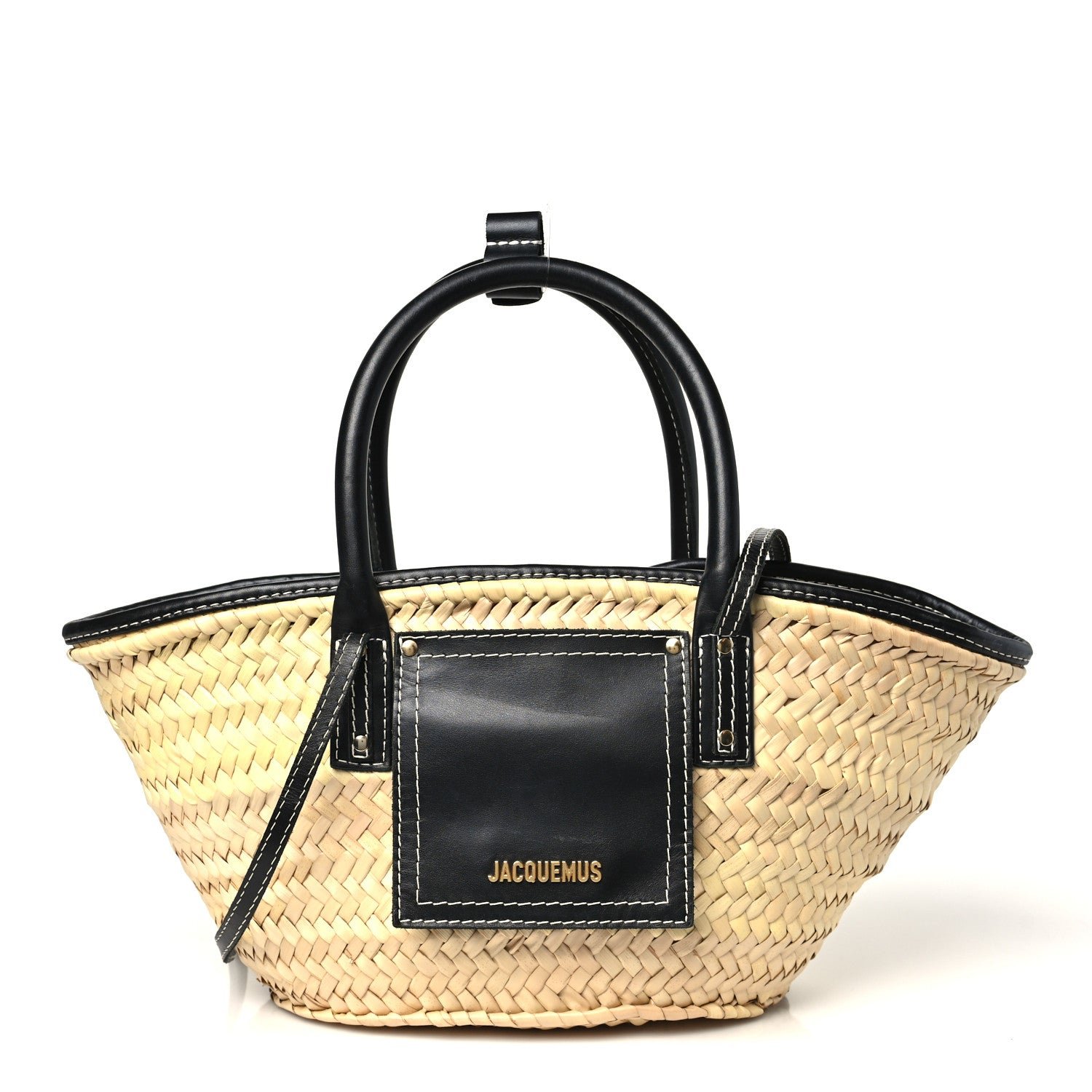 Jacquemus Raffia Le Petit Panier Soli Black