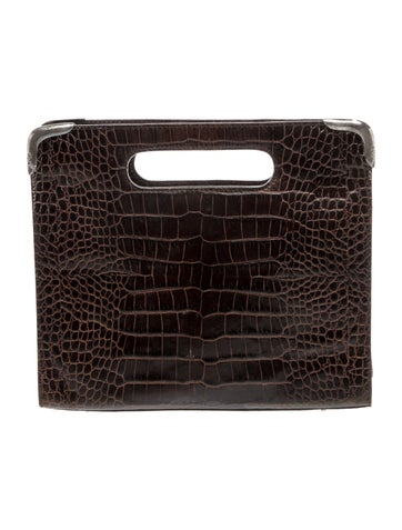 Embossed Leather Clutch
