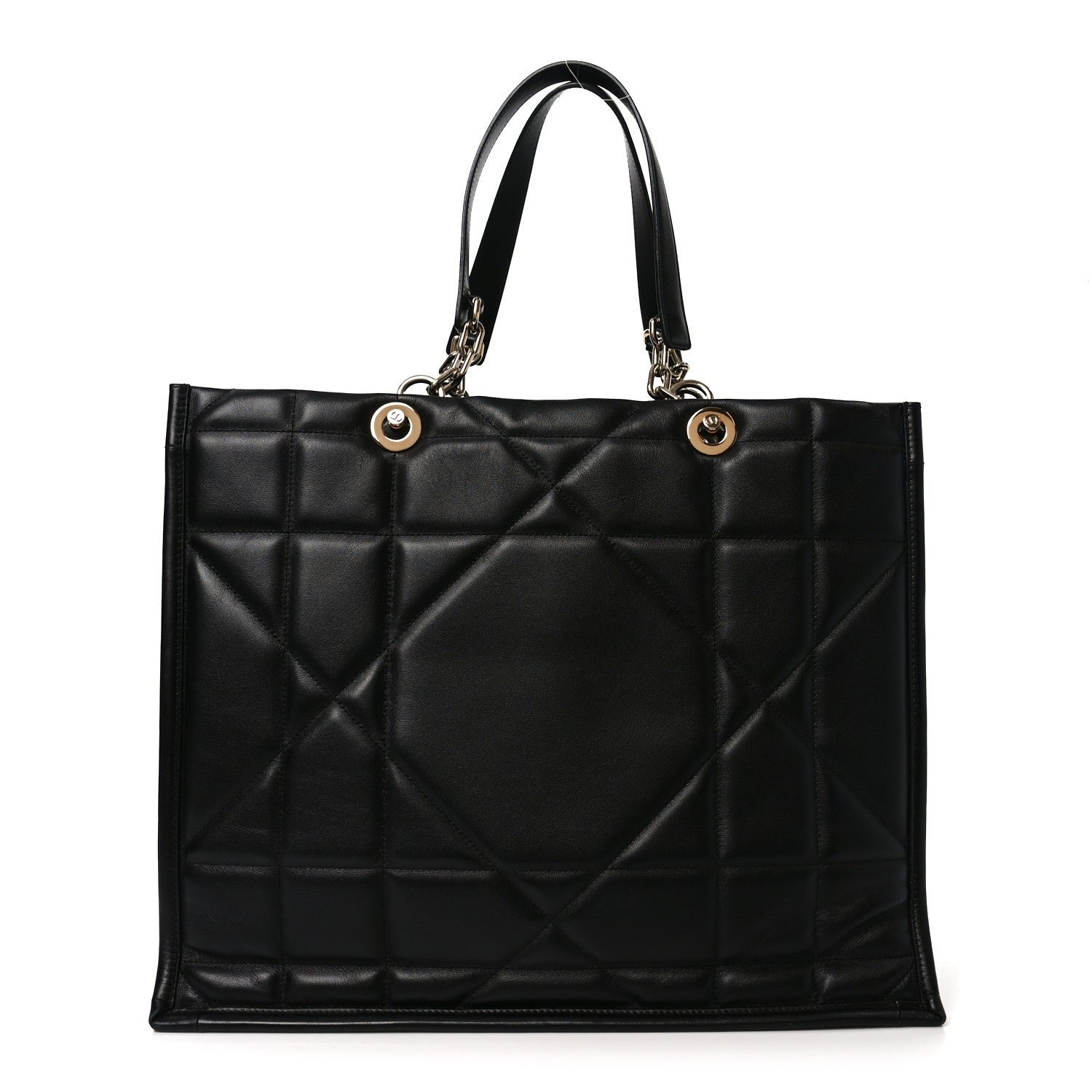 Christian Dior Calfskin Archicannage Large Essential Tote Black