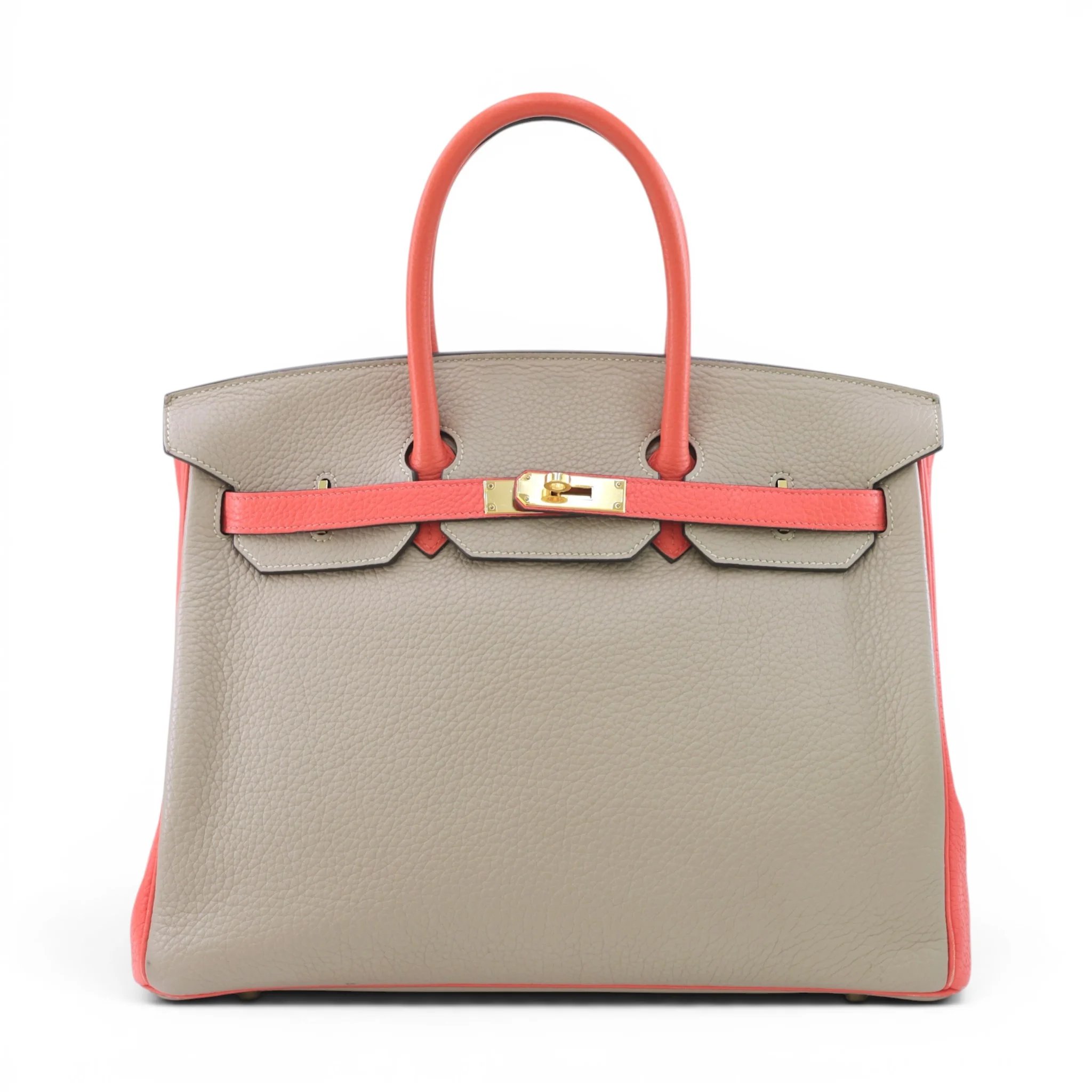 Hermes Birkin 35 Bougainvillea (A5) Gris Tourterelle (81) Clemence Gold hardware R (2014)