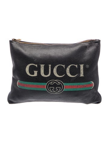 Web Medium Leather Logo Portfolio Clutch Medium