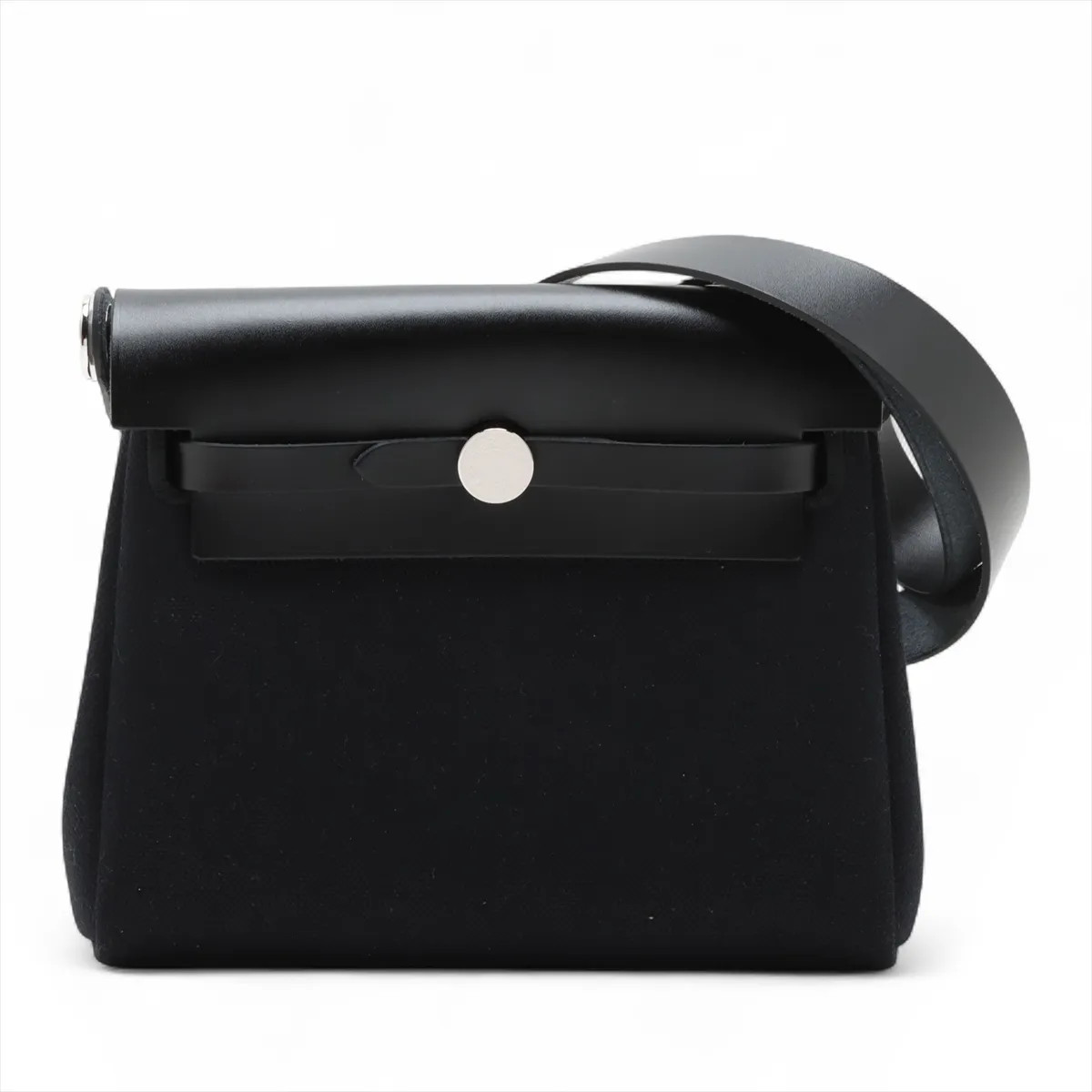 Hermès Herbag Zip 20 Mini Twal Military x Vash Hunter Black Silver Metal Fitting