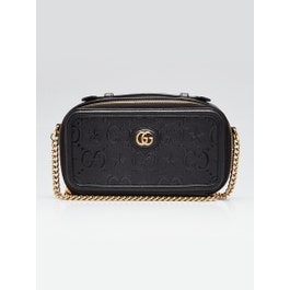 Gucci Black Star Embossed Leather Mini Shoulder Bag