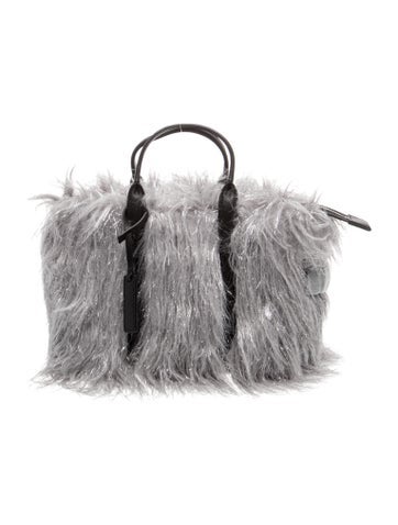 Fur Top Handle Bag