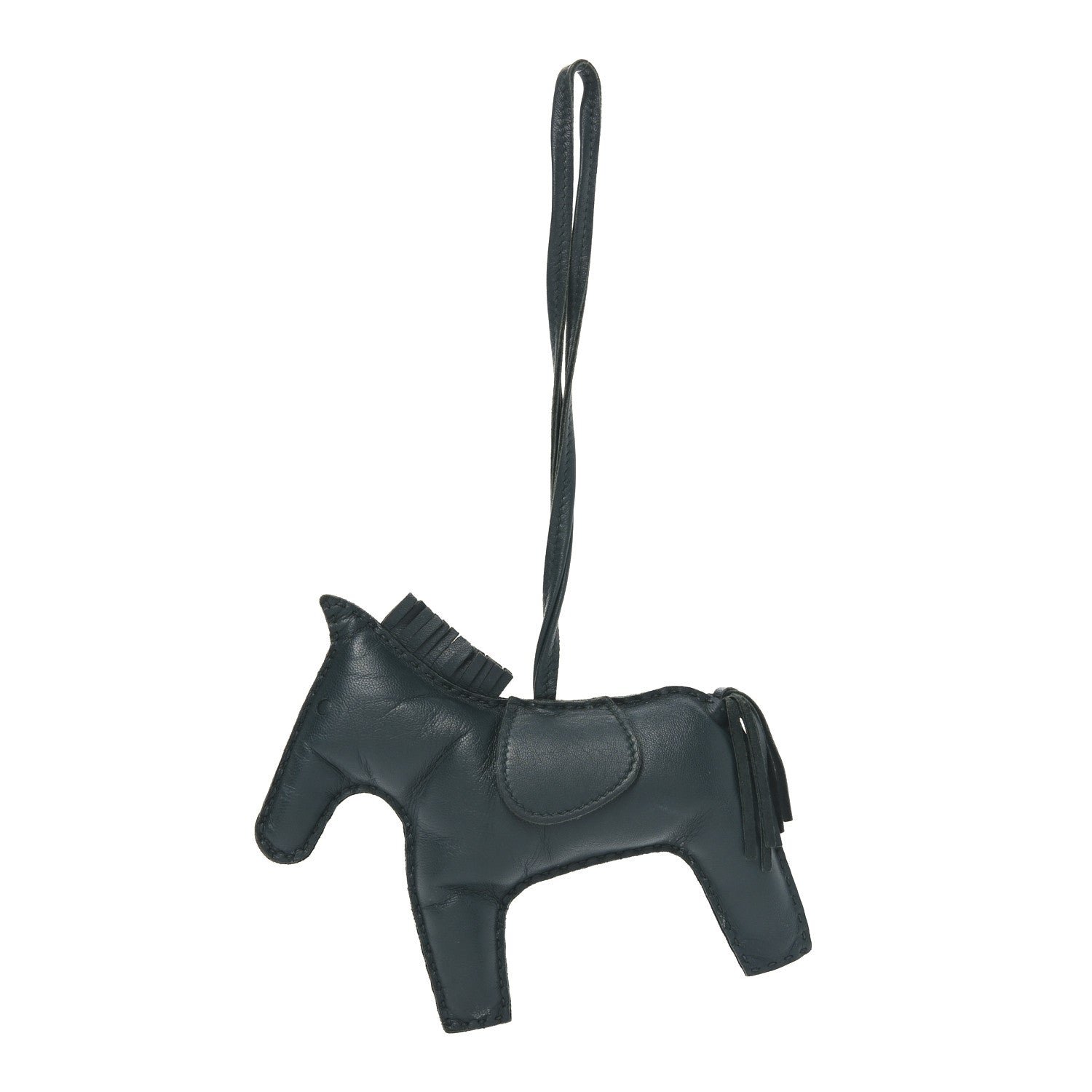 Hermes Milo Lambskin Grigri Rodeo Horse Bag Charm GM Vert Cypress