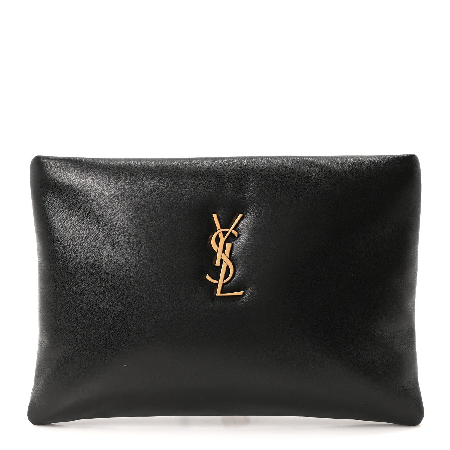 Saint Laurent Lambskin Small Calypso Pouch Black