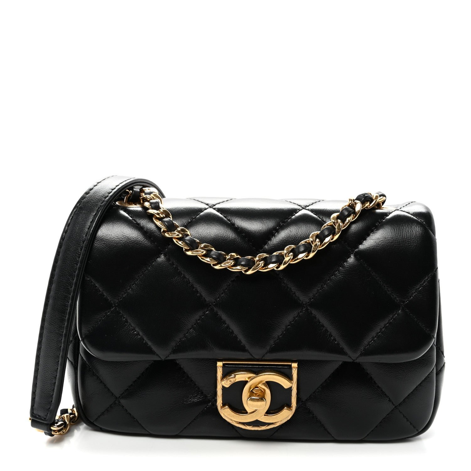 Chanel Lambskin Quilted Mini Flap Black