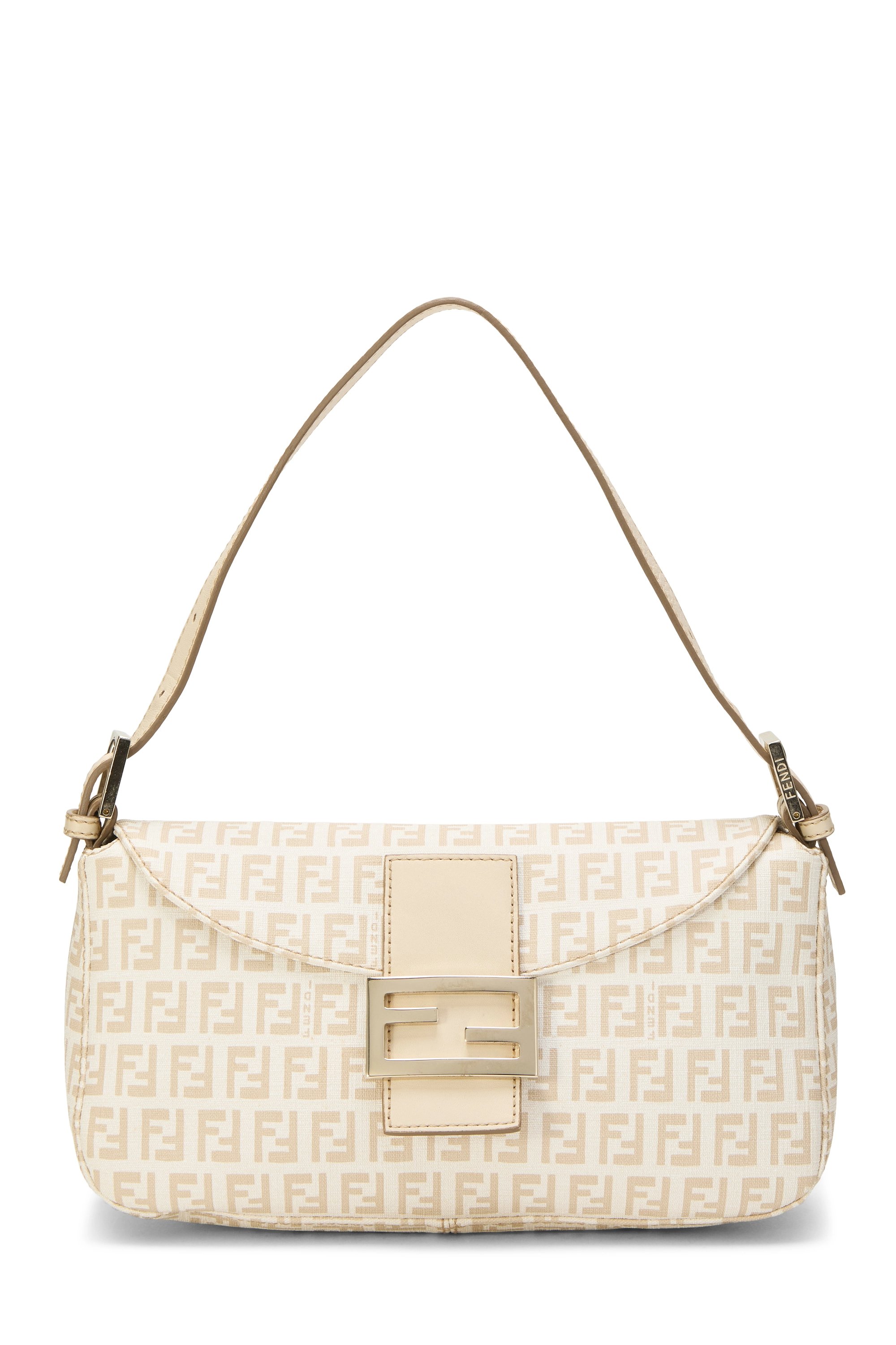 White Zucca Coated Canvas Shoulder Bag