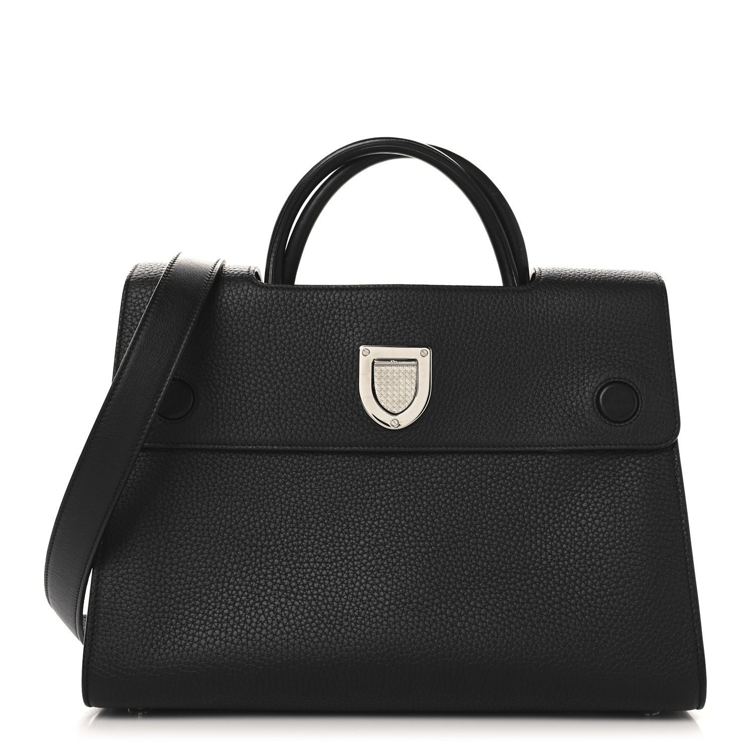 Dior Grained Calfskin Medium Diorever Flap Black