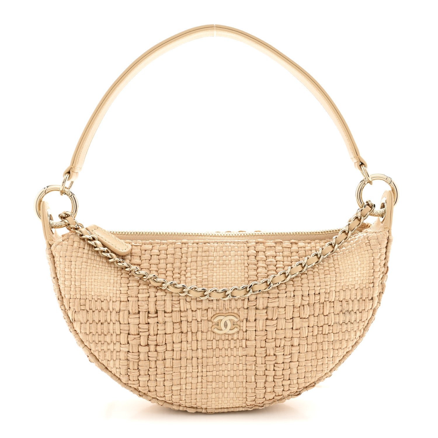 Chanel Chanel Raffia Other Shape With Chain Beige