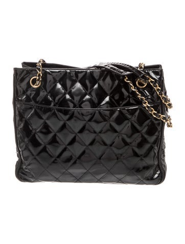 Patent Quilted Tote