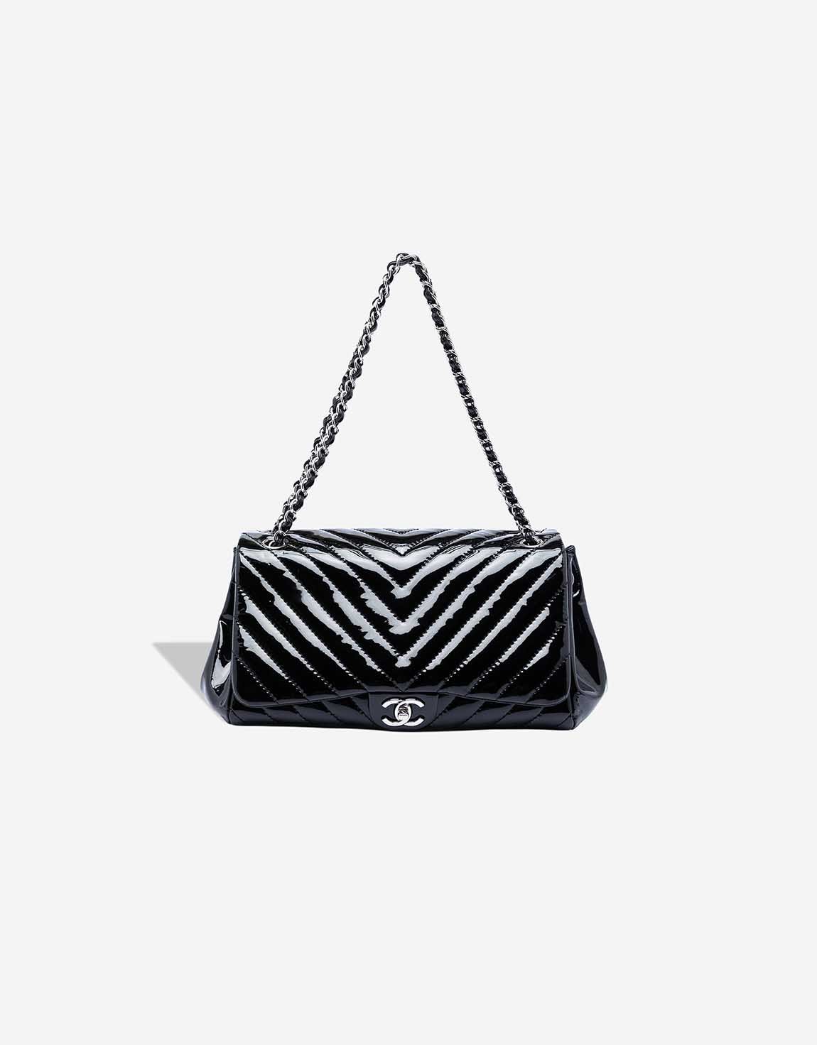 
		Accordion Flap Medium Patent Black    