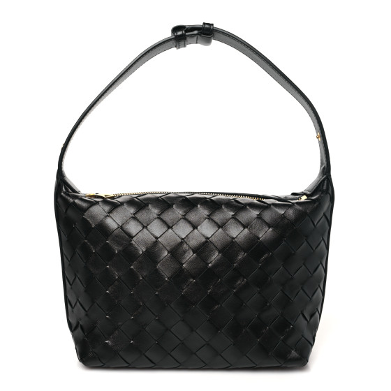 Bottega Veneta Calfskin Nappa Intrecciato Mini Wallace Black