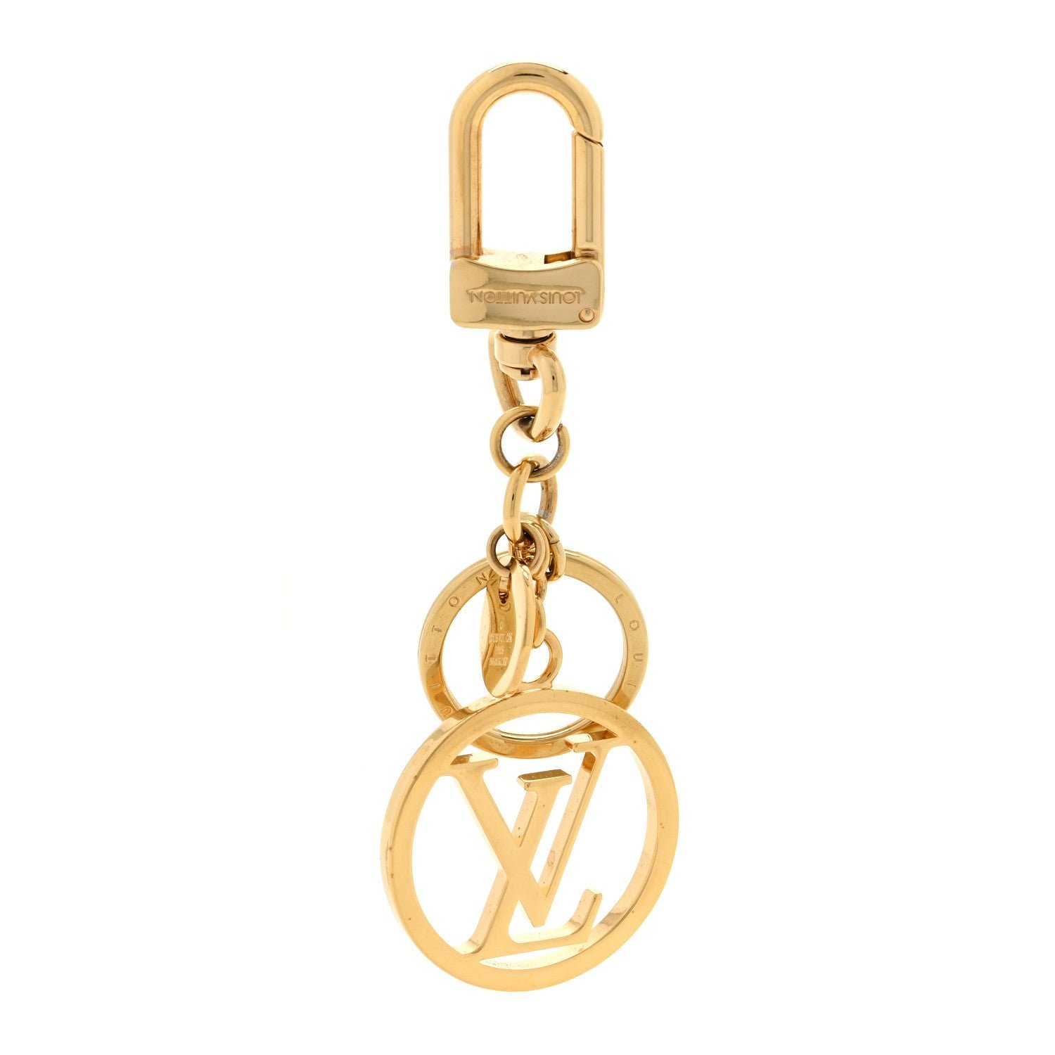 Louis Vuitton LV Circle Bag Charm Key Holder Gold