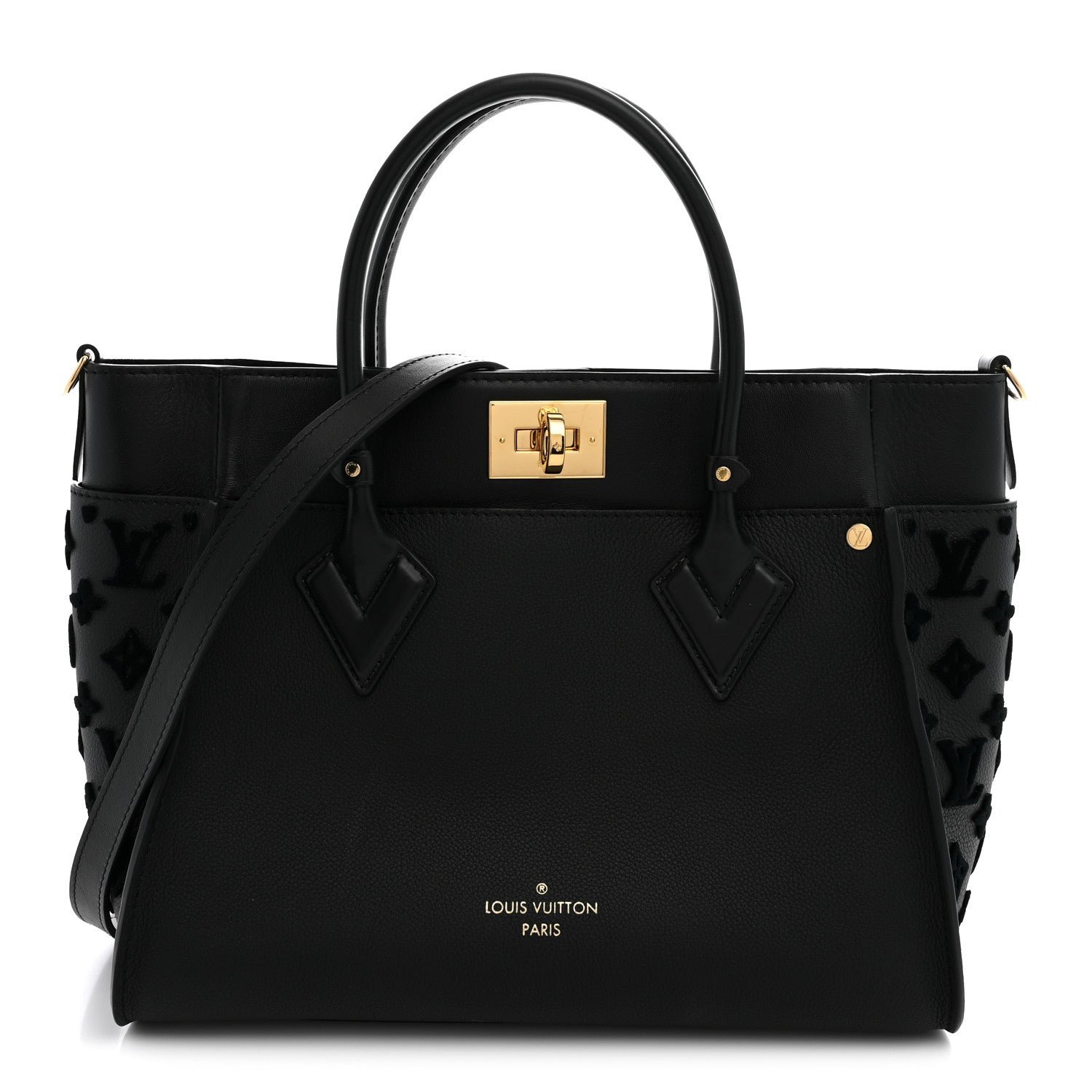 Louis Vuitton Calfskin Monogram Tufting On My Side Black