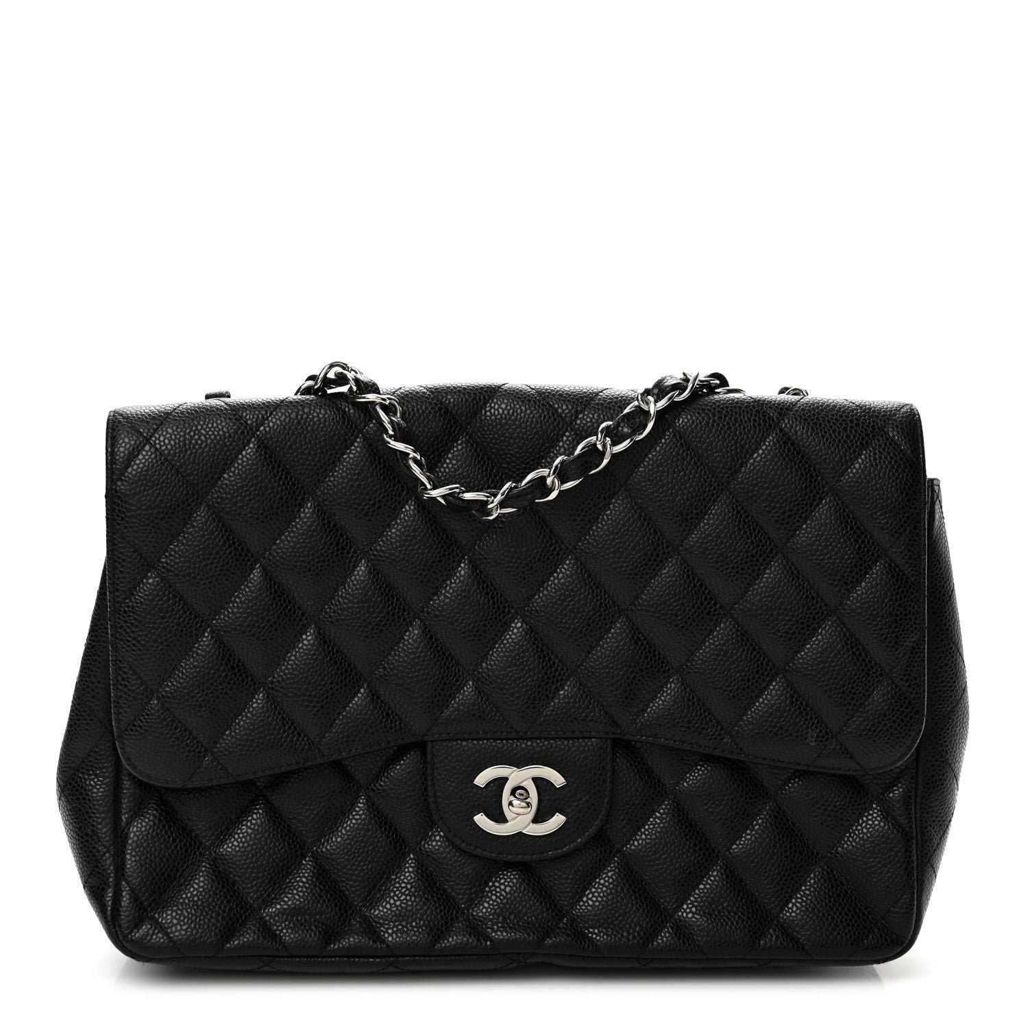 Chanel Caviar Quilted Jumbo Single Flap Black