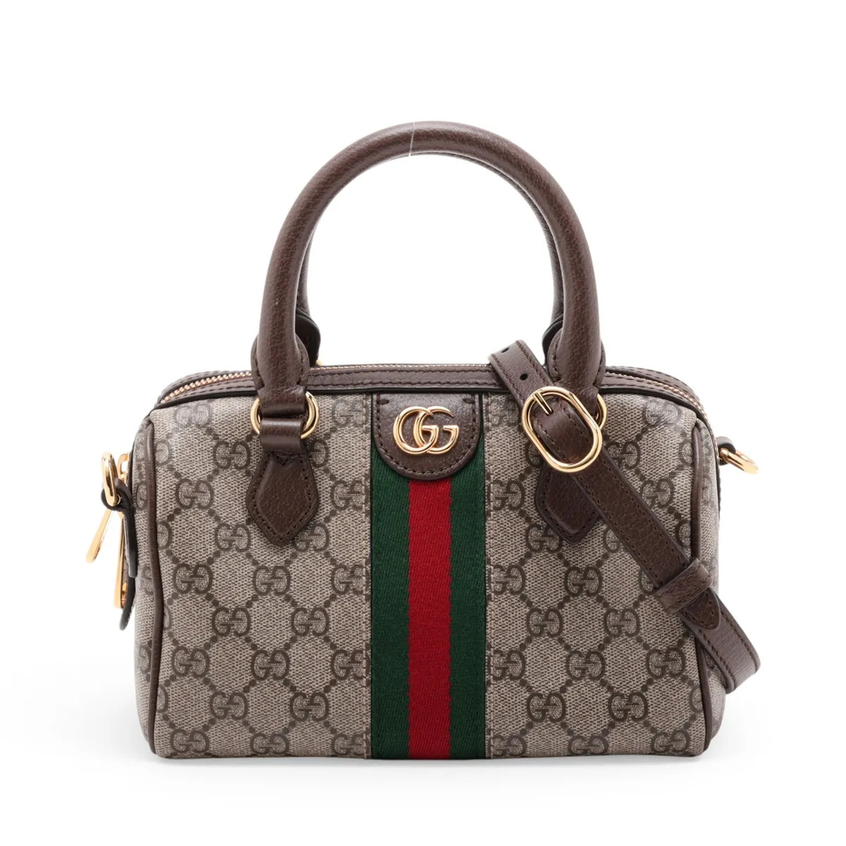 Gucci GG Marmont Ophidia 772053 PVC & leather 2 Way Handbag Beige×Brown