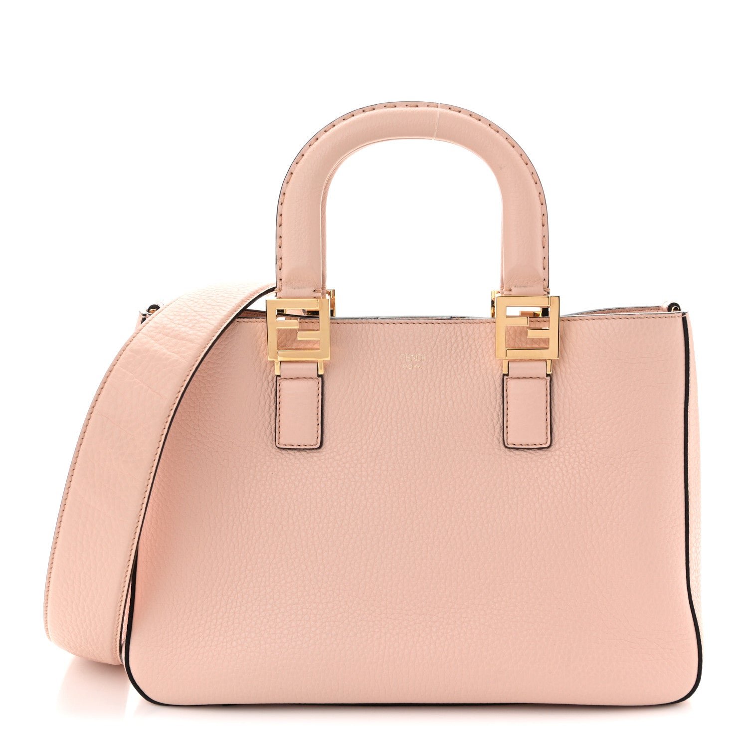 Fendi Cuoio Romano Selleria Small FF Tote Cipria