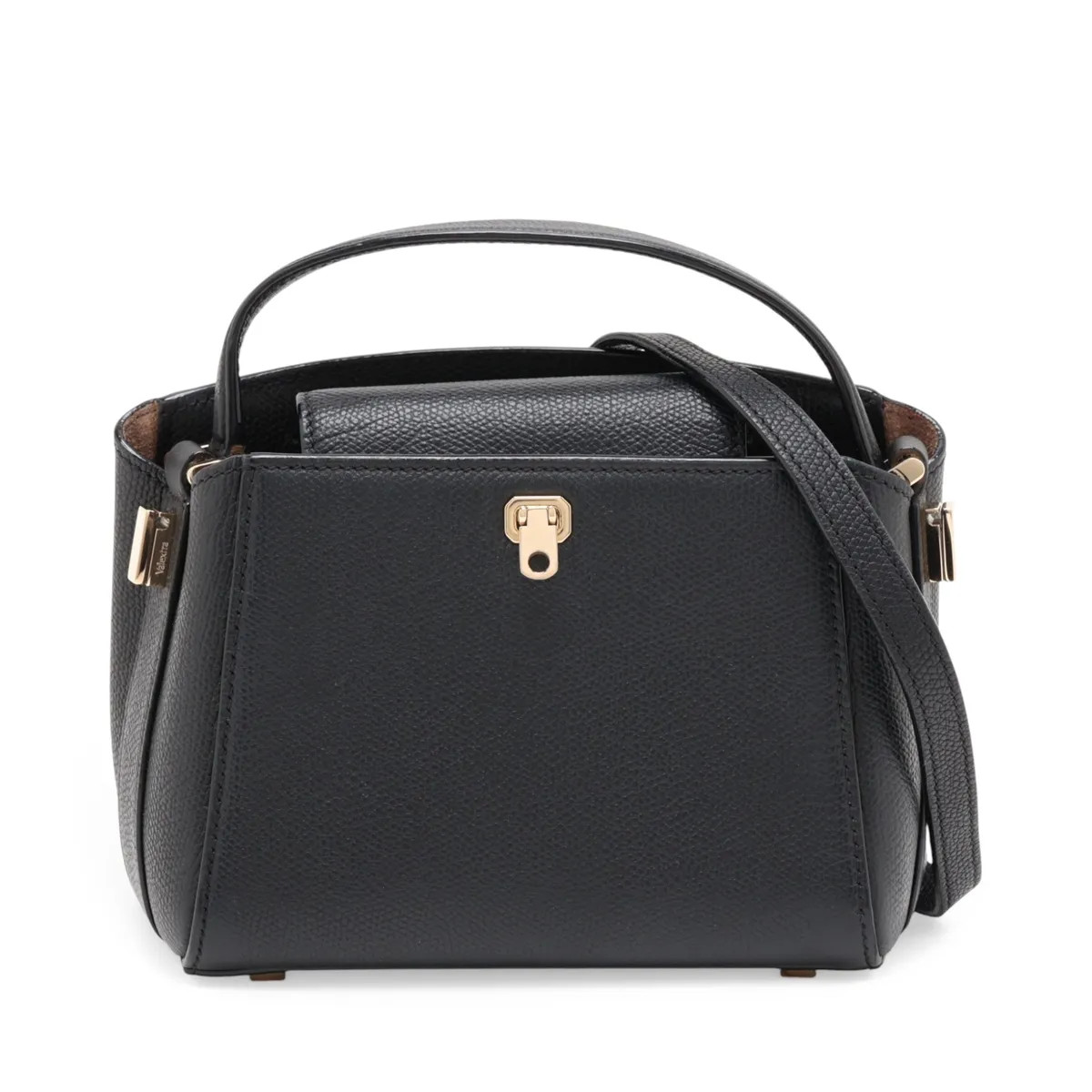Valextra Valextra Micro Brera Leather 2 Way Handbag Black