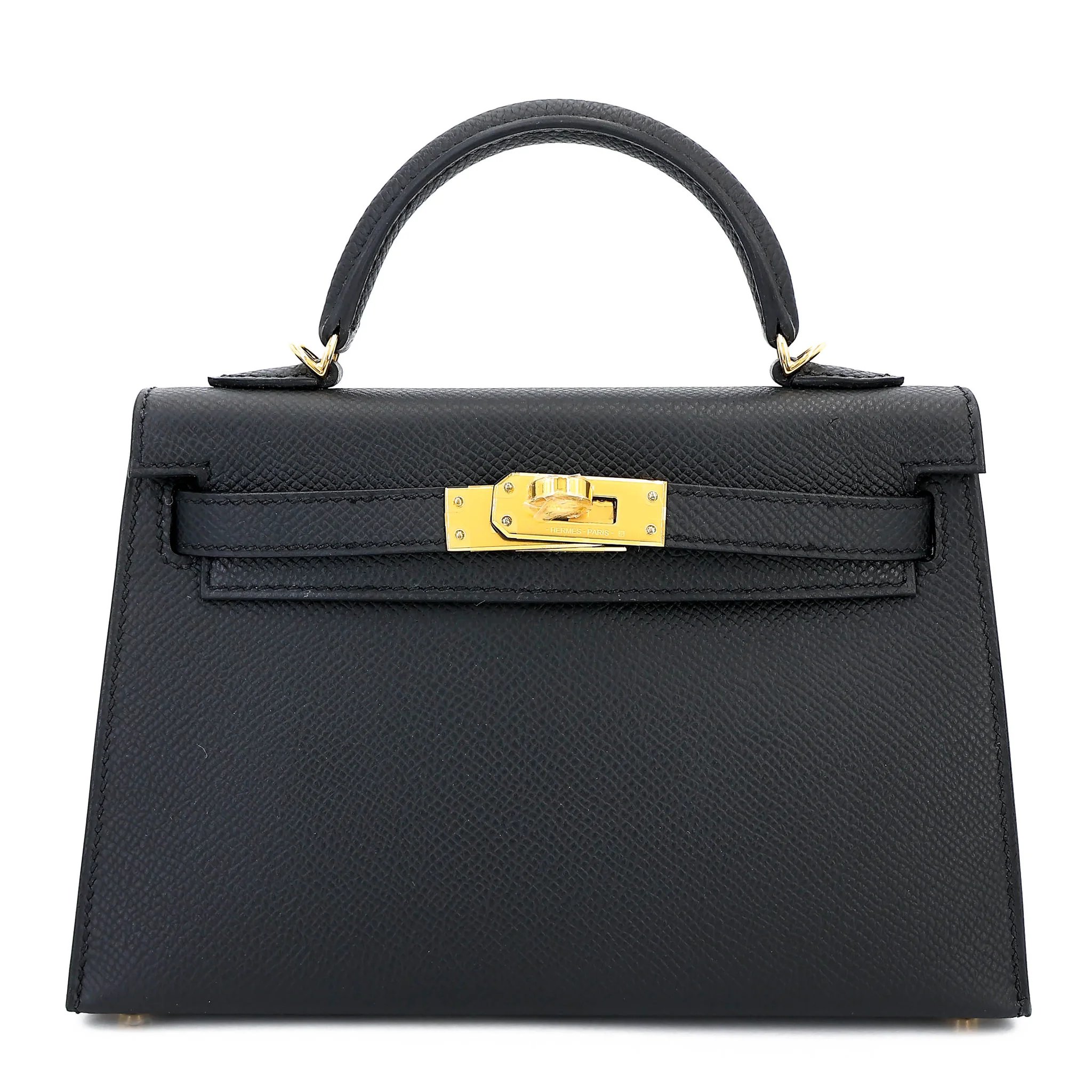 Brand New ( Rank N ) HERMÈS Mini Kelly II Noir (89) Epsom Gold hardware K (2025)