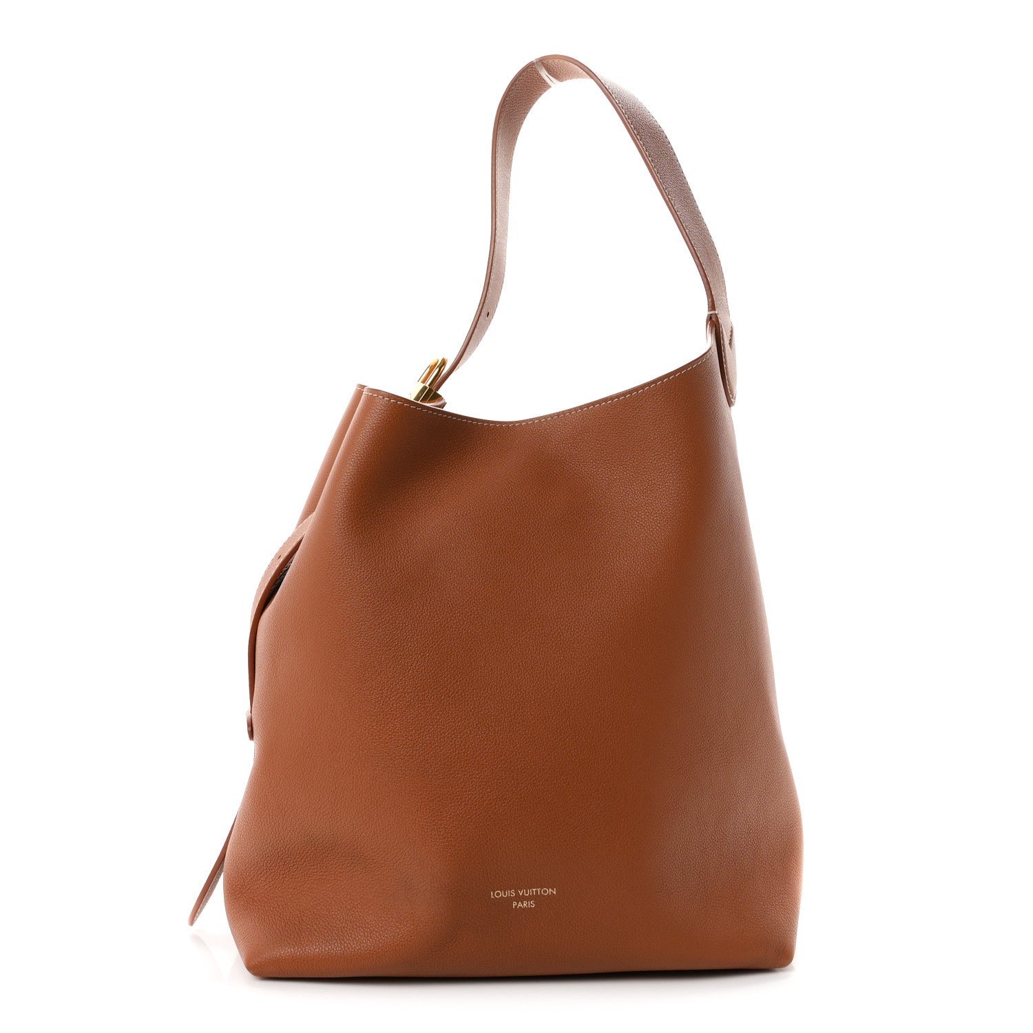 Louis Vuitton Grained Calfskin Low Key Hobo MM Cognac