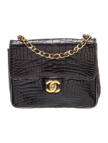 Classic Alligator Mini Square Flap Bag