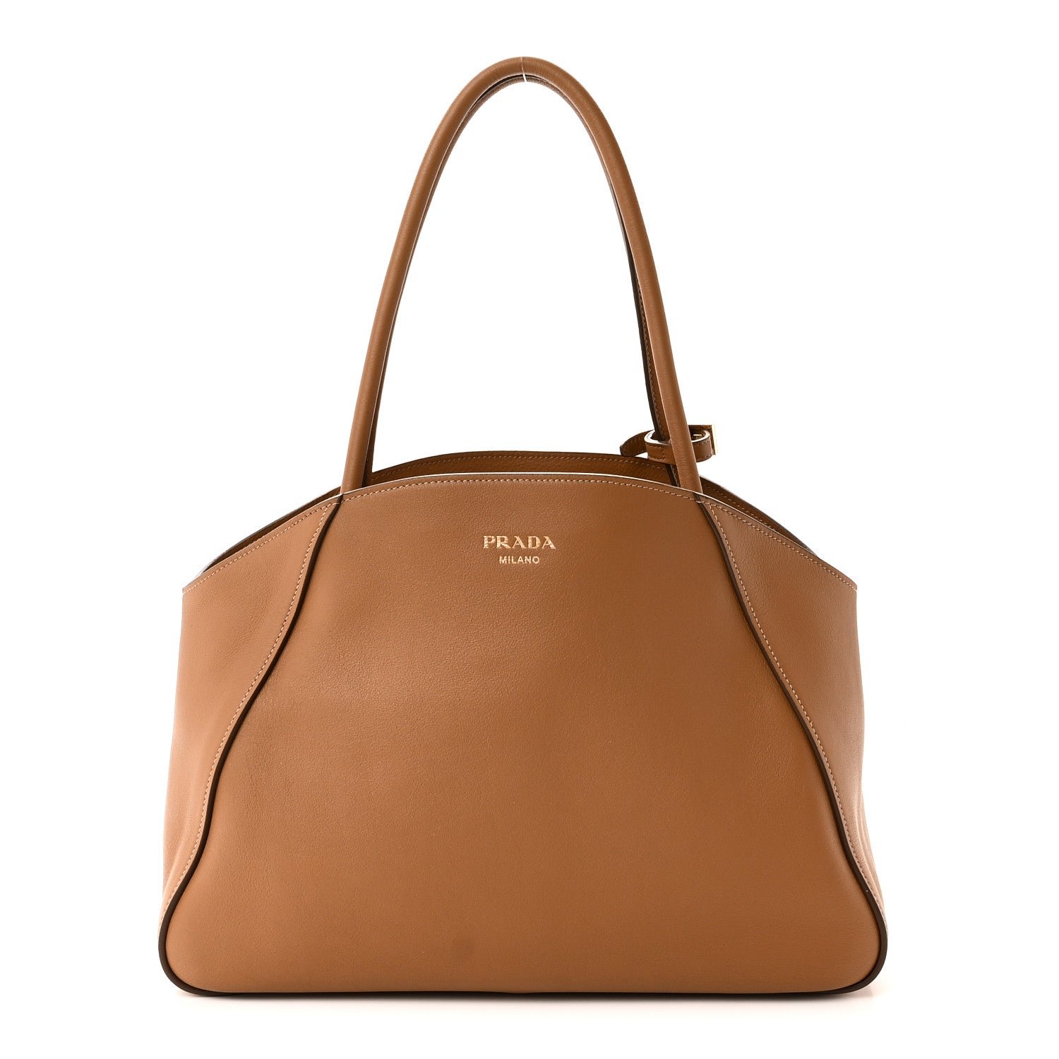 Prada Soft Grain Calfskin Shopping Tote Caramel
