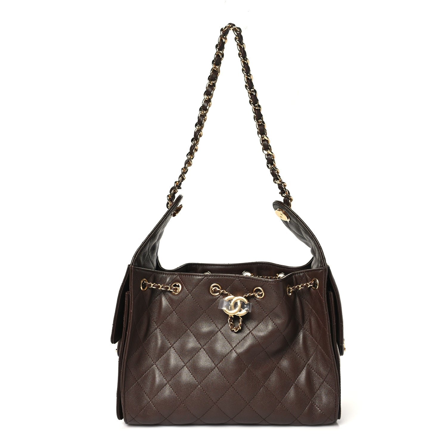 Chanel Caviar Quilted Small Chanel 25 Handbag Dark Brown
