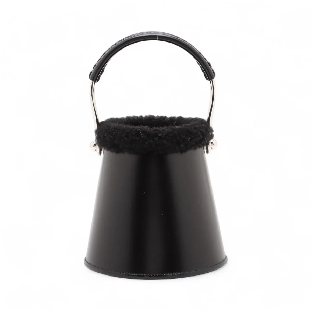 Hermès Sabobrusz boxcalf x sheepskin Black Silver Metal Fittings