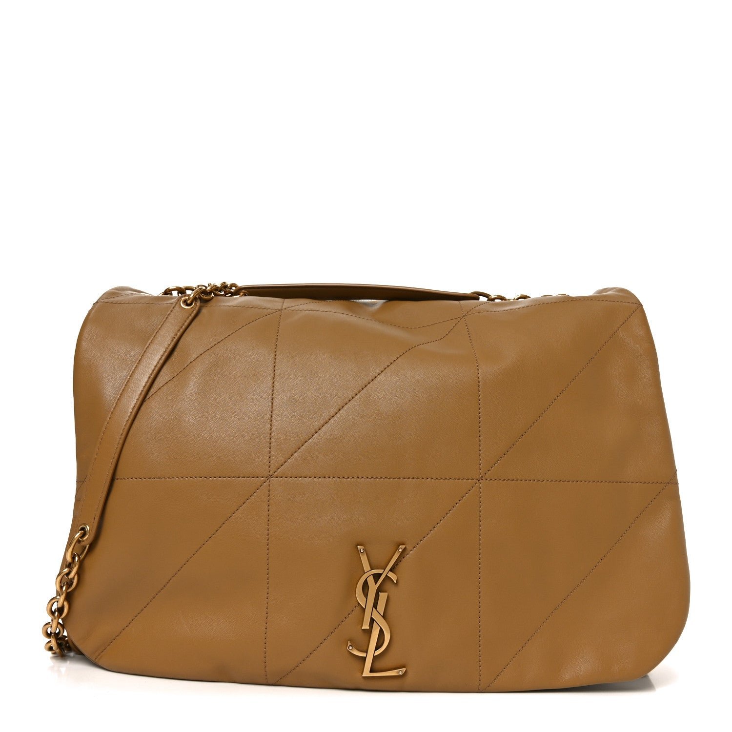 Saint Laurent Lambskin Matelasse Monogram Large Jamie 4.3 Tabac Brown